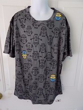 Minion Despicable Me Gray Short Sleeve T-Shirt Size L 10/12 Boy's NEW LAST ONE