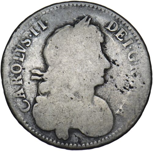 1670 Halfcrown - Charles II British Silver Coin - Afbeelding 1 van 2