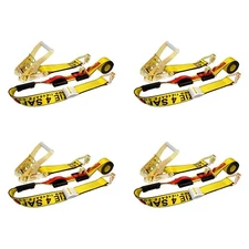 4 Pack 2" x 10' Over Tire Car Hauler Truck Trailer Auto Ratchet Tie Down Strap