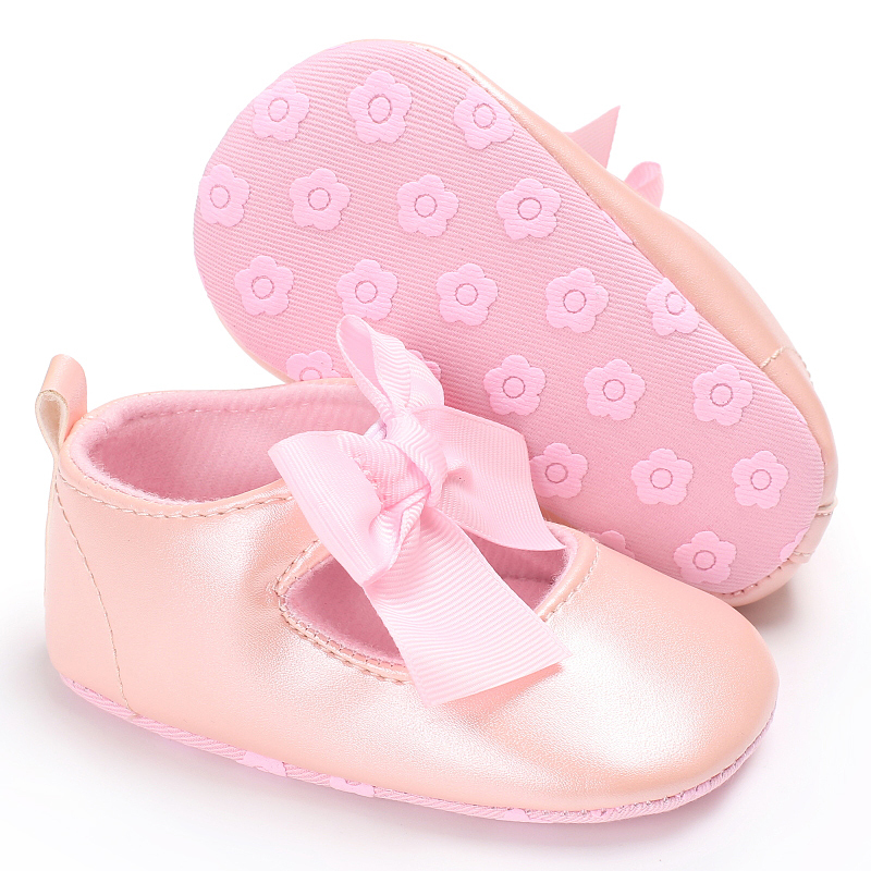 Newborn Baby Girls Princess Pram Shoes Mary Jane Bowknot First Shoes