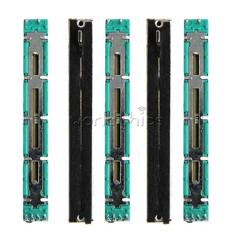 5PCS 75mm Behringer Mixer Fader B10K Dual Double Straight Slide Potentiometer - Image 2 of 4