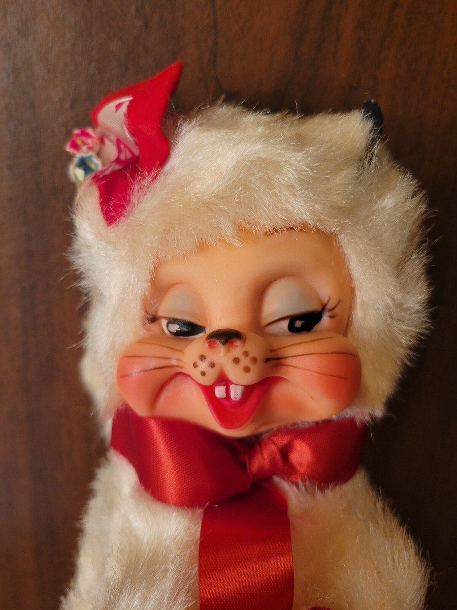 Vintage Rushton Valentine's Day Skunk Rubber Face Plush Animal 9