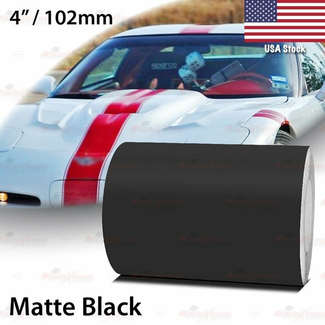 MATTE BLACK 4" PIN STRIPE Car Model Pinstriping Decal TAPE Vinyl