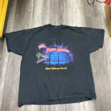 Vtg 1991 Planet Hollywood Walt Disney World Faded Black T-Shirt M/L 90s USA Made
