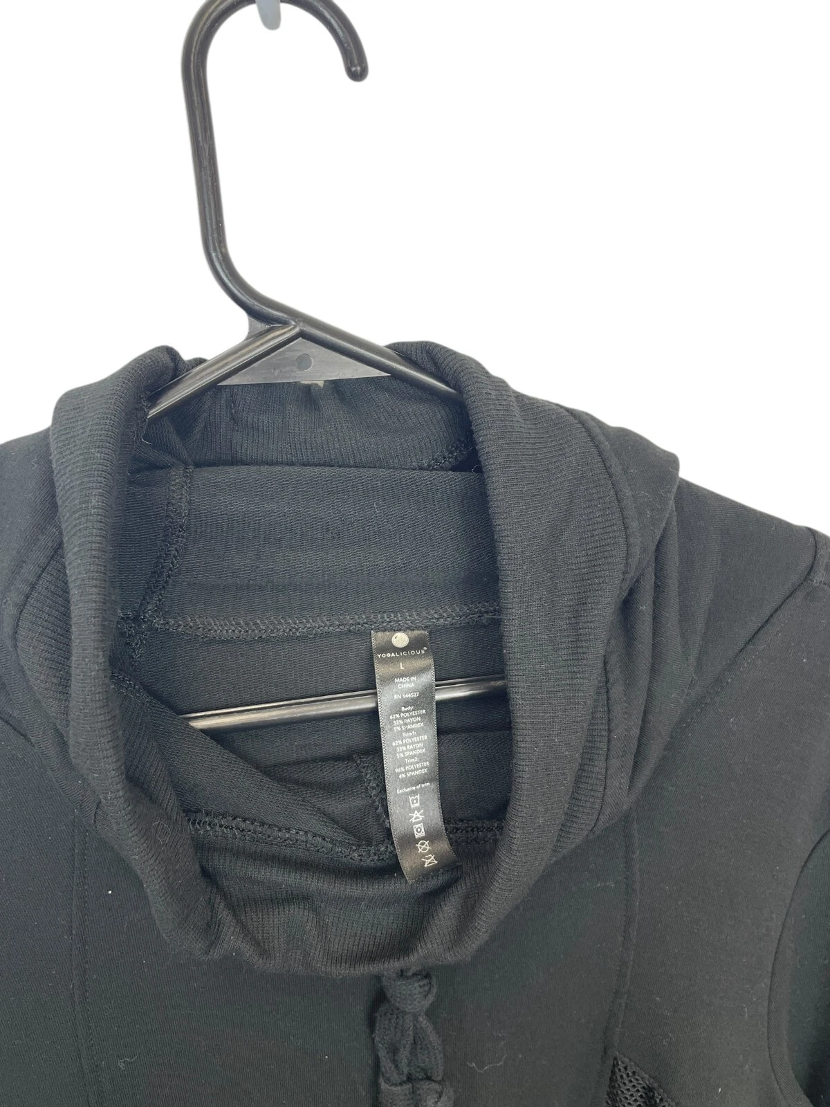 yogalicious mesh inserts spandex hoodie