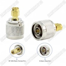 1x N Type Male plug to RP SMA Male  Female Pin  Adapter SMA-N Brass Connector