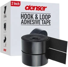 Industrial Strength Hook Loop Tape 15 Ft x 2 In Heavy Duty Adhesive Black Roll