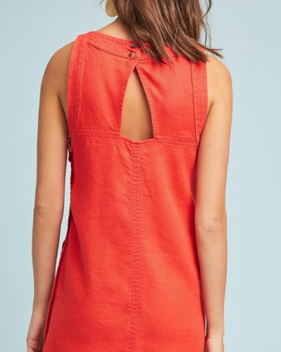MAEVE Anthropologie Dress Womens Tencel Linen Sleeveless Bar Harbor Sz Small Red - Picture 3 of 9