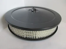 BLACK MUSCLE CAR STYLE 10" X 2" AIR CLEANER/PAPER KIT 5 1/8" CARB #4360BK/PA