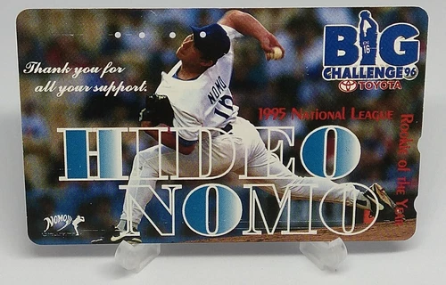 Hideo Nomo Telephone Card Los Angels Dodgers MLB Rookie of the Year 1995 Toyota