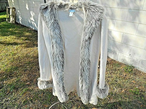 PULL CARDIGAN LONG FILLE RÉTRO OURSIN TAILLE S