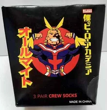 3 Pack Crew Socks My Hero Academia Project Size 10-13 (Shoe Size 8-12) BioWorld