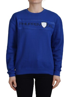 PHILIPPE MODEL Sweater Blue Printed Long Sleeves Pullover IT38/US4/XS RRP 280usd