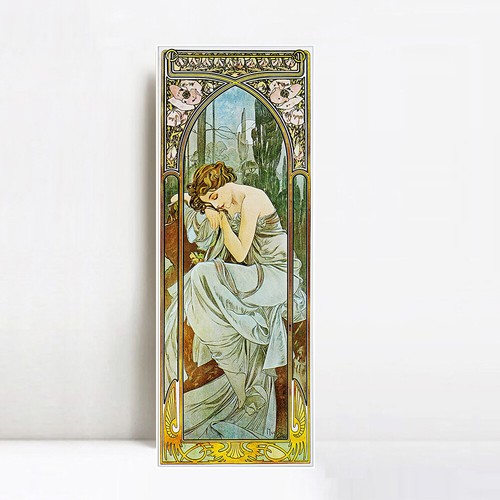 Framed Canvas Print Night's Rest by Alphonse Mucha Wall Art Home Decorations - Picture 16 of 17