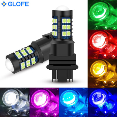 2X 3157 3157 LED Bulbs Upgraded 3030 SMD Colorful Turn Signal Brake Tail Lights