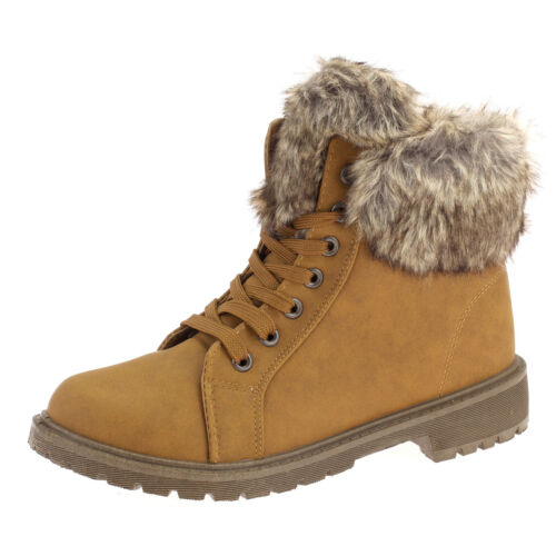 Damen Boots Stiefeletten Stiefel Schnür-Booty Winterstiefel Gefütterte Schuhe - Bild 16 von 51