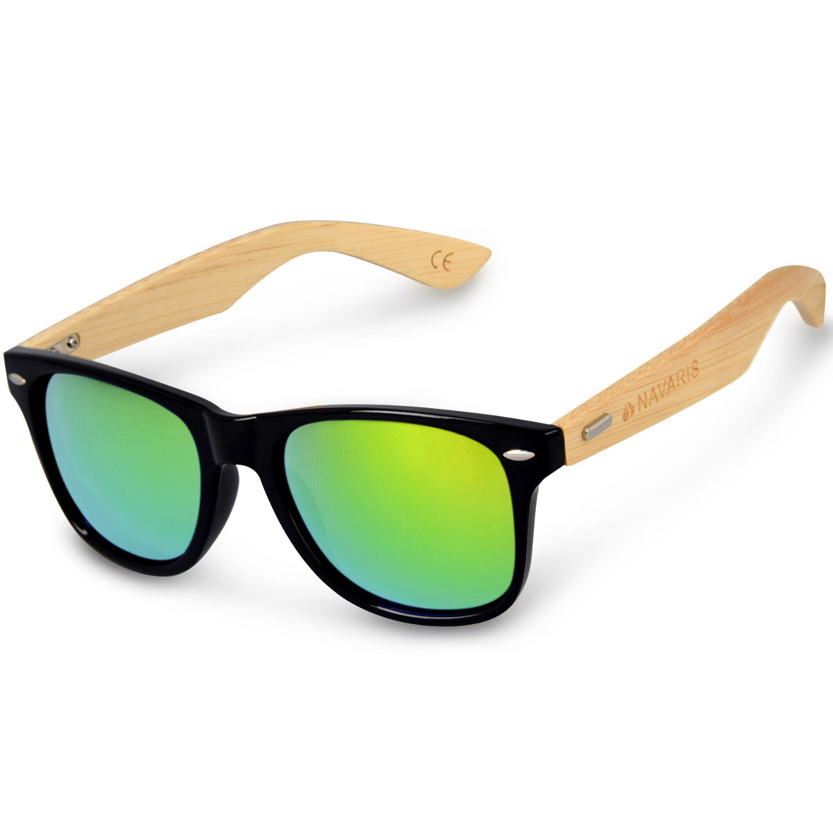 Gafas de sol de madera UV400 para hombre y mujer color negro y verde
