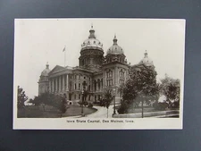 Iowa State Capitol Des Moines IA Real Photo Postcard RPPC
