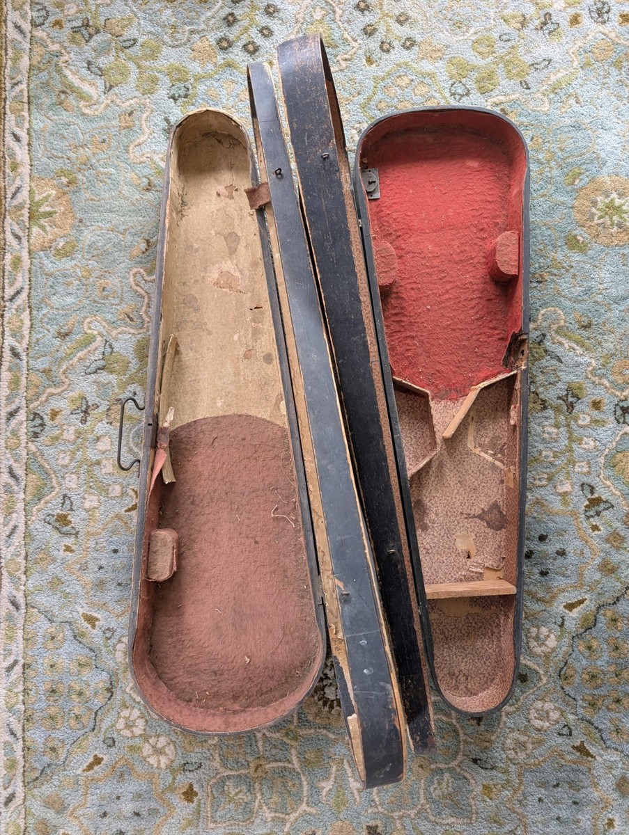 Lot Of 2! Antique 19th-Early 20th Century Wood Coffin Violin Cases