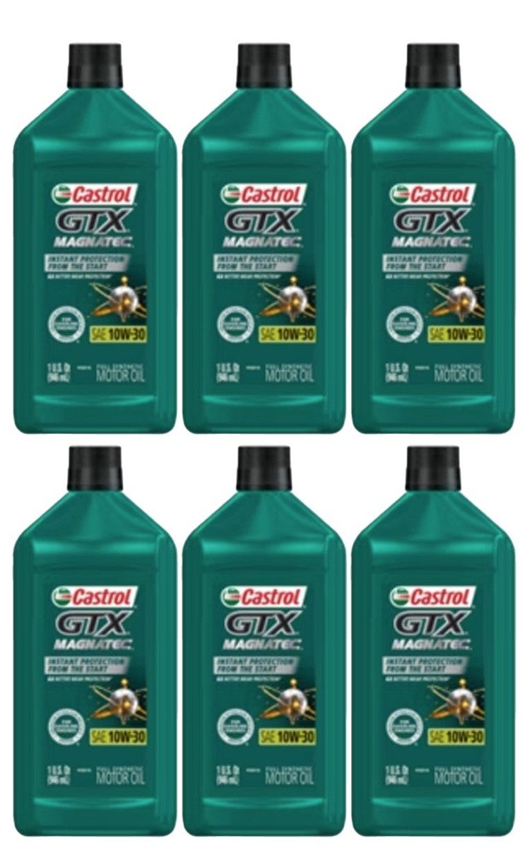 Castrol GTX Magnatec 10W-30 Synthetic Blend Motor Oil, Case of 6-1