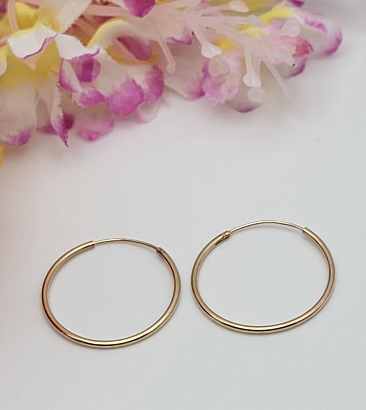 SU 925 Sterling Silver Hoop Earrings 25mm