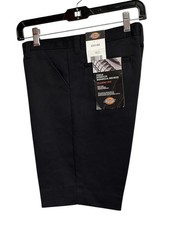 dickies girl school uniform classic fit stretch bermuda shorts black size 10.5