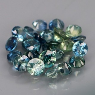 Diamante redondo corte 3 a 3 2 mm. Zafiro verde azul natural Australia 25 piezas/4 11 quilates