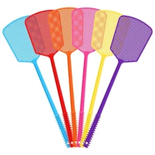 Fly Swatter,Plastic Flyswatters Multi-Pack,6 Bulk Vibrant Colorful Fly Killer...