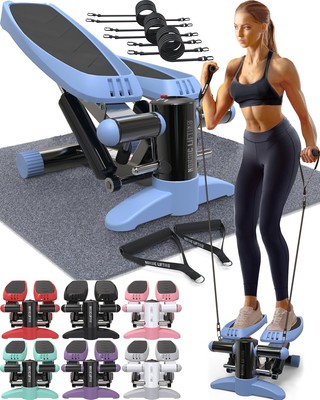 Nordic Lifting Mini-Stepper mit Widerstandsbändern rutschfeste Fußpads Sky Blue
