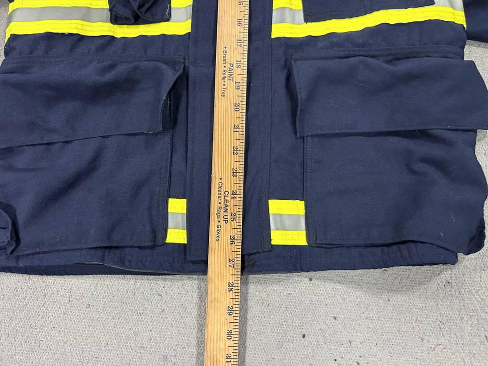 Chaqueta Fire-Dex Nomex IIIA EMS para Hombres 38 Azul Marino Reflectante 3M Scotchlite Hecha en EE. UU. Foto 4 de 4