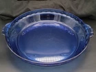 Vintage PYREX Cobalt Blue Glass Fluted Pie Baking Dish #229- 9.5"in