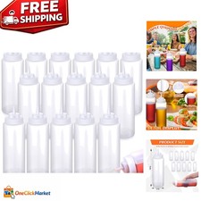Effortless Cooking with 16 Pcs 32 oz Squeeze Bottles for Sauces  Condiments