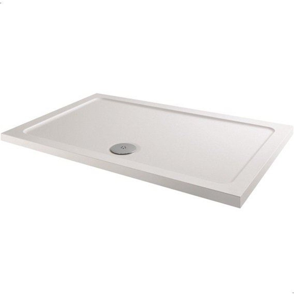 Modern Rectangle Shower Tray 1200 x 900mm Low Profile Slimline Lightweight White