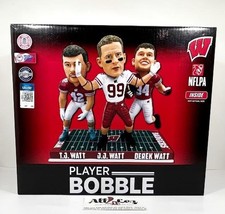 2017 WISCONSIN BADGERS WATT BROTHERS T.J. J.J. DEREK FOCO BOBBLEHEAD TRIPLE