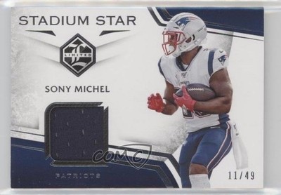 2019 Panini Limited Stadium Star Swatches Silver Spotlight 11/49 Sony Michel 0v9
