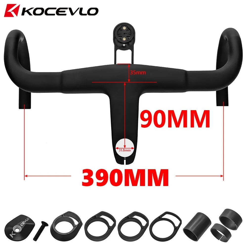 Carbon Road Bike Handlebar with Stem 28.6/31.8mm Integrated Bar 380/400/420MM
