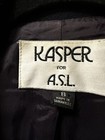 Kasper A.S.L. navy blue 100% wool blazer jacket pockets shoulder pads lined — photo 2