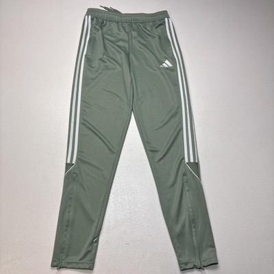 Adidas Pants Youth 15-16Y Green AEROREADY 3-Stripes Slim Track Soccer Ankle Zip