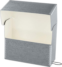 Lineco Archival Document Storage Box with Metal Edge, Acid-Free Gray Boxboard, O