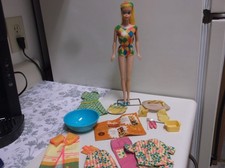 VINTAGE HIGH COLOR BLONDE COLOR MAGIC BARBIE, PLUS CLOTHES, ACCESSORIES, STAND
