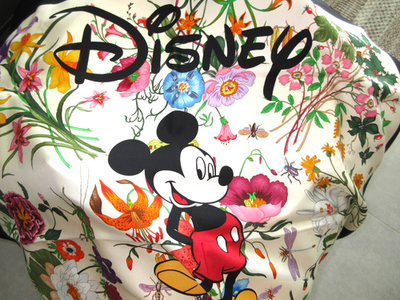 NWT 100% Authentic GUCCI X Disney Mickey Mouse Floral Print Silk