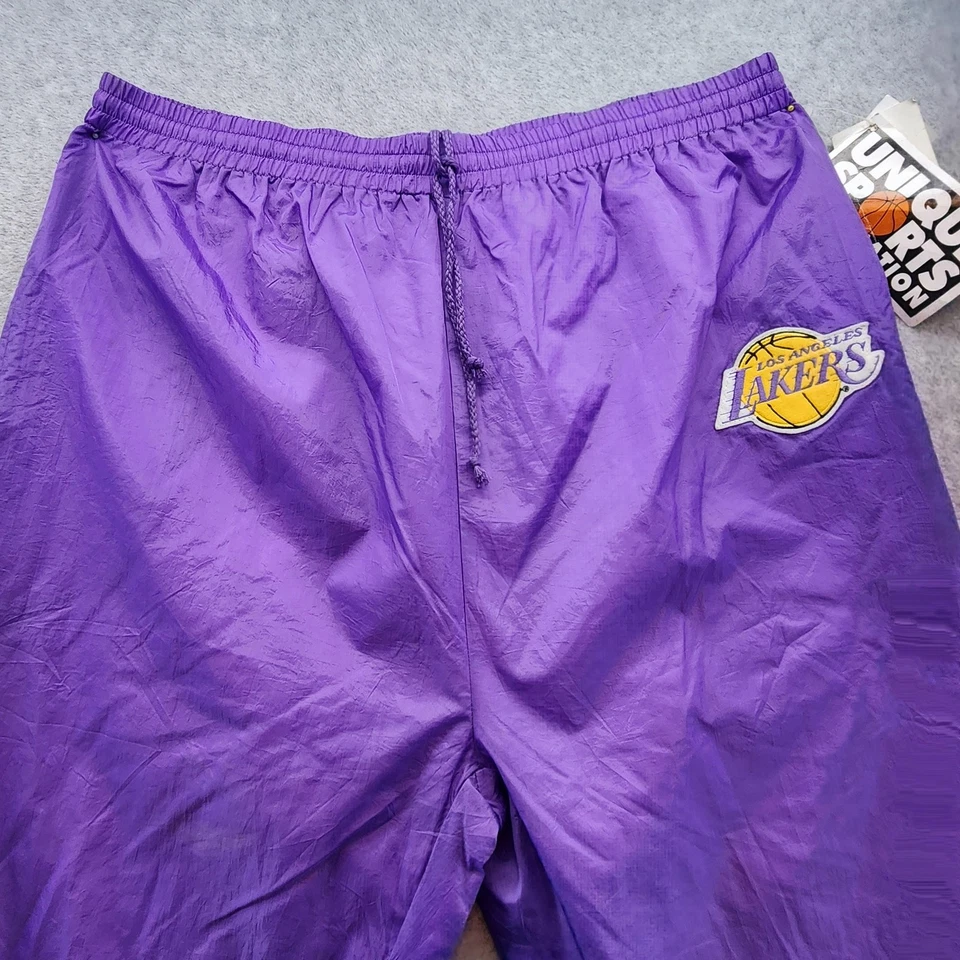 Pantalones de calentamiento Los Angeles Lakers para hombre XL altos púrpura NBA baloncesto forrados de nailon Foto 2 de 4