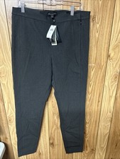 Banana Republic Devon Gray Bi-Stretch Pants Sz 14L High-Rise Fitted Leg Ankle