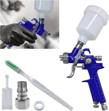 Mini HVLP Touch Up Spray Gun with 1 mm Nozzle, 125 cc Cup Gravity Feed Air 1.0