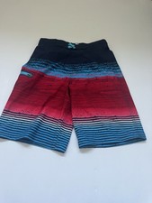 Wonder Nation Boys XL 14-16 Swim Trunks Board Shorts Red Blue Striped Beach