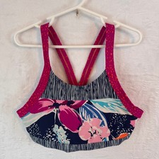 Athleta Girl Paradise Orchid Print Bikini Swim Top Size L 12