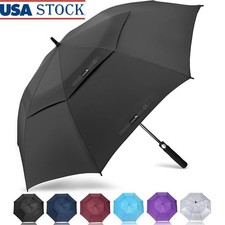 Large Windproof Golf Umbrella Double Canopy Auto Open Heavy Duty Golfing Rain US