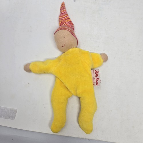 MUÑECA BEBÉ NICKI DE TELA AMARILLA DE PELUCHE KATHE KRUSE WALDORF, 8 PULGADAS, PELLET TUSH - Imagen 2 de 6