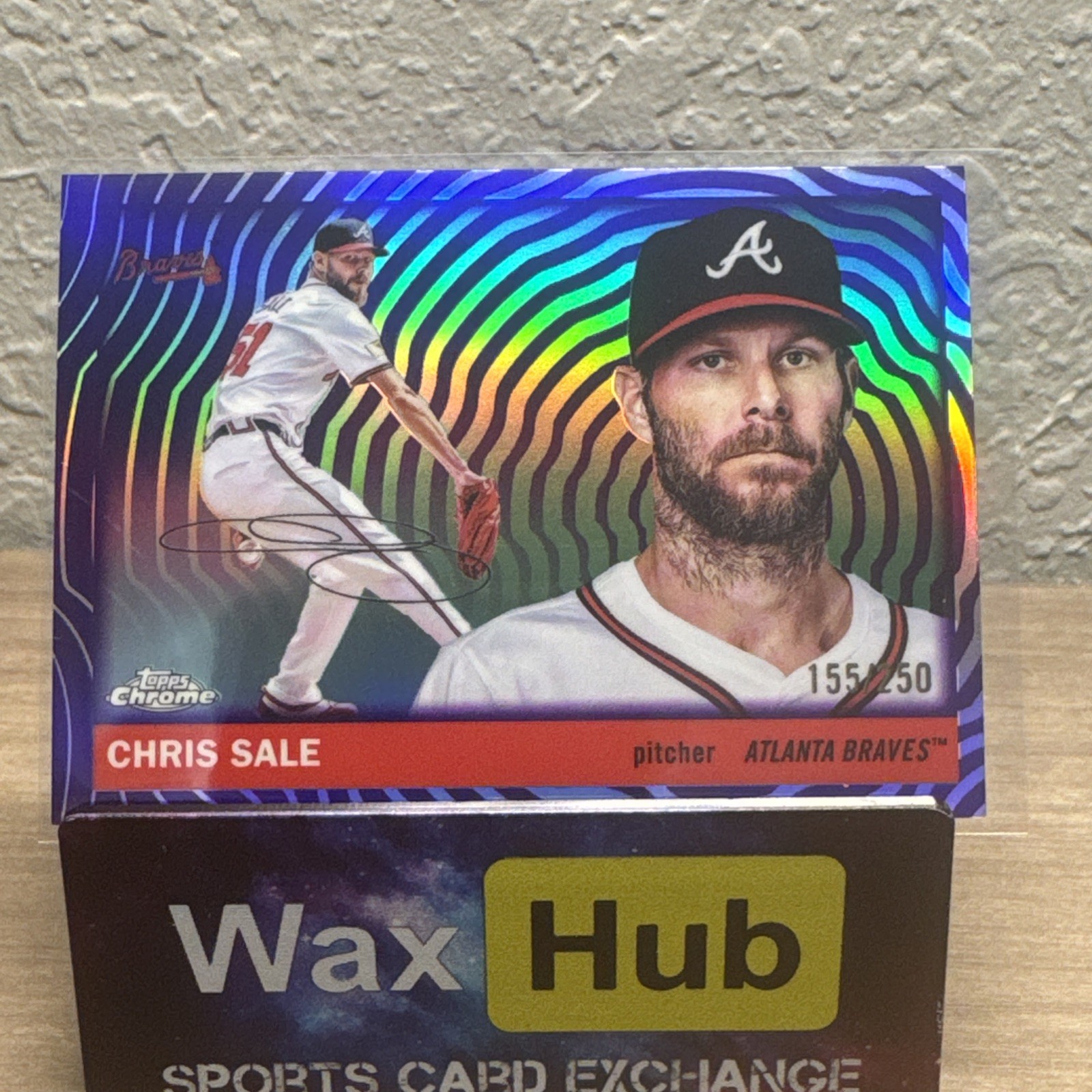 2025 Topps Chrome Platinum # 49 Chris Sale Purple Vibrations Refractor /250