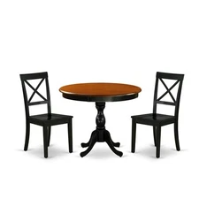 East West Furniture 3-Pc Kitchen Dining Table Set Includes a Dinner Table...
